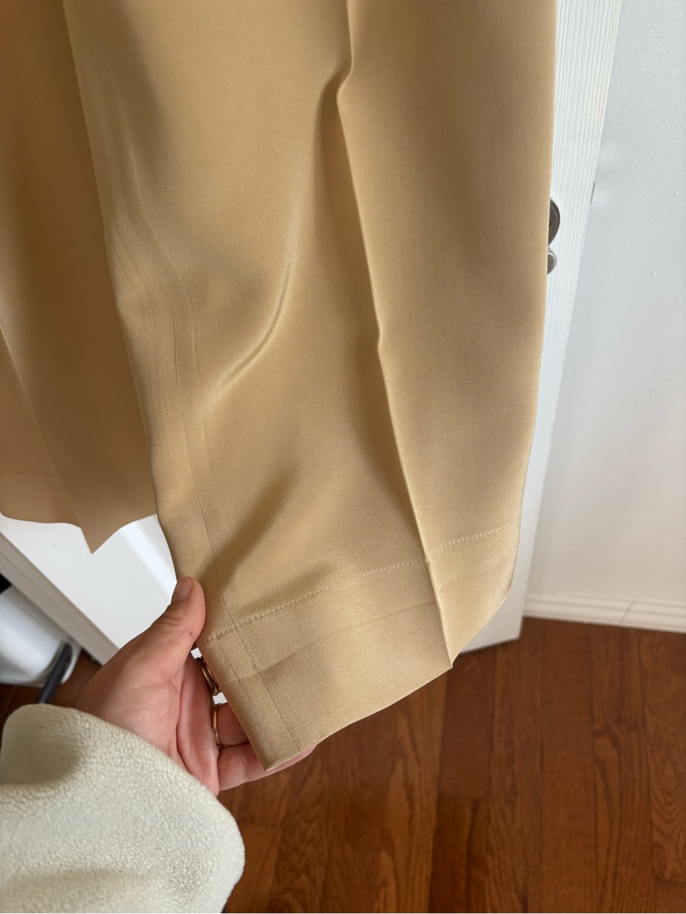 Jones New York Wide-Leg 100% silk Trousers - Camel/Tan - Picture 3 of 7